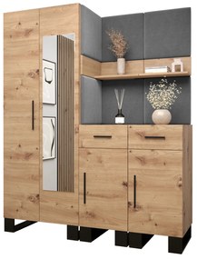 Set mobilier pentru hol Amanda 15 (Stejar artisan + gri închis). 1085986