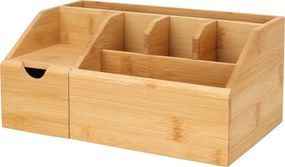 Organizator pentru cosmetice, din bambus, natural, 24 x 15 x 11 cm