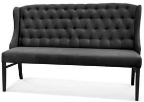 Bancuta tapitata Royal Chesterfield negru – H98 cm