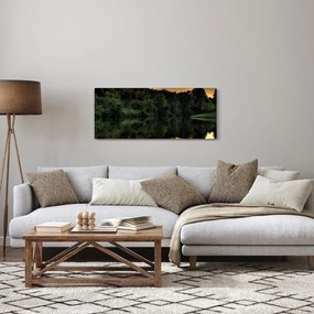 Tablou cu lac în pădure (120x50 cm)