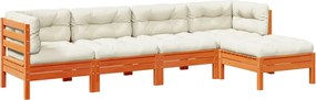vidaXL Set mobilier de grădină cu perne, 5 piese, lemn masiv de pin
