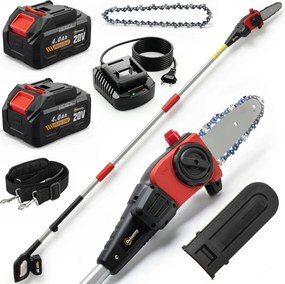 Outsunny Drujbă electrică extensibilă 1,94-2,56 m cu 2 baterii 4,0 Ah Încărcător Blocare dublă Ungere automată | Aosom Romania