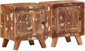 vidaXL Noptiera 2 buc 40x32x46 cm lemn masiv recuperat