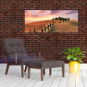 Tablou - Casa pe deal Toscana, Italia (120x50 cm)