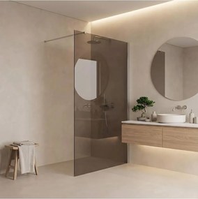 Paravan de dus fumuriu Rea Flexi Brown 100 cm crom