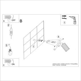 Spot de perete Sollux SL.1560 KARBON 1xGU10/10W/230V auriu
