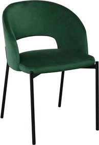 Scaun K455, verde/negru, stofa catifelata/metal, 51x57x77 cm