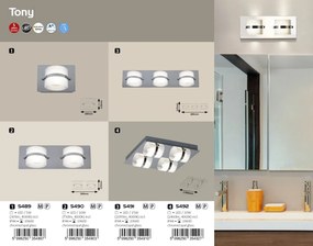 Aplica de perete LED moderna pentru baie IP44 Tony 5489 RX