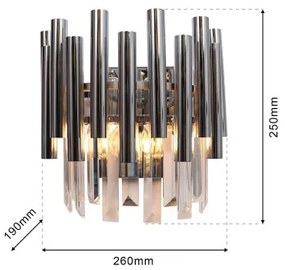 Aplică de cristal MADISON 2xE14/40W/230V crom