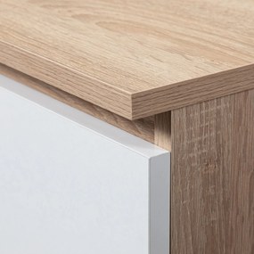 Masă PC Benicio II (Stejar sonoma + Alb) (S). 1069635