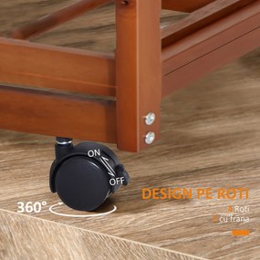 HOMCOM, Carucior bucatarie,  dulap cu roti, dulap cu sertare, mobilier pentru bucatarie, maro | Aosom ro