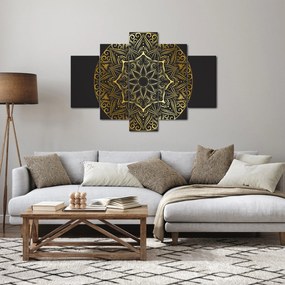 Tablou abstracției aurii (150x105 cm)