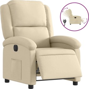 vidaXL Fotoliu rabatabil electric, crem, material textil