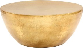 vidaXL Măsuță de cafea, alamă, 70 x 30 cm, aluminiu bătut cu ciocanul