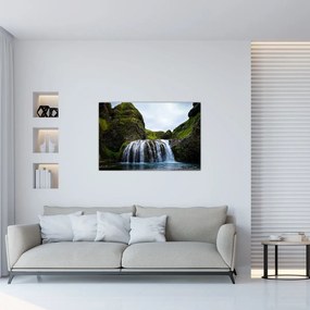 Tablou - Stânci cu cascadă (90x60 cm)