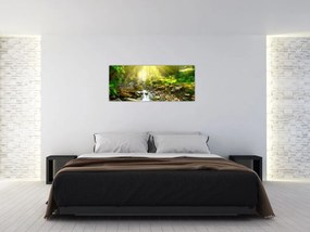 Tablou cu râul în pădurea verde (120x50 cm)