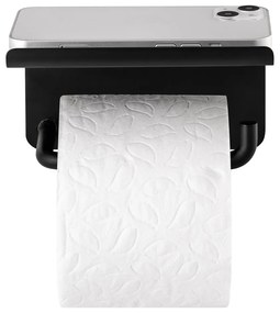 Suport pentru hârtie igienică negru de montat pe perete din oțel inoxidabil Modo – Blomus