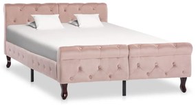288566 vidaXL Cadru de pat, roz, 120 x 200 cm, catifea