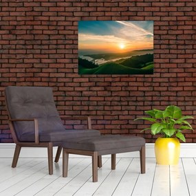 Tablou cu soarele răsărind deasupra mării (70x50 cm)