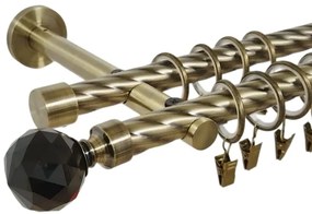 Galerie dubla twist prindere perete picior universal kula crystal negru 19/19 aur antic (Alege marime: 120 cm)