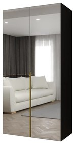 Dulap de haine 100 cm Alice 3 (Negru + Auriu). 1126208