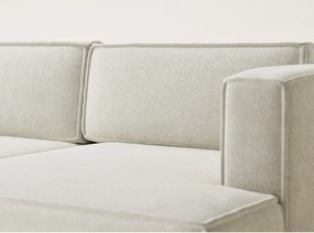 Colțar crem extensibil/cu spațiu de depozitare cu tapițerie din chenille (cu colț pe partea dreaptă/cu șezlong) Velto – Maison de Rêve