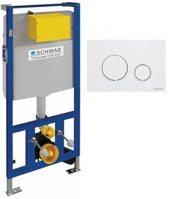 Set rezervor incastrat si cadru, Schwab Duplo WC 199, cu clapeta alba Vela, T02-2113-0250+P47-0130-0253