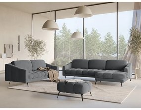 Canapea gri cu tapițerie din catifea 202 cm Nalu – Makamii