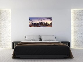 Tablou cu - metropolă cu zgârăie nori (120x50 cm)