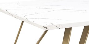Masă sufragerie MOLIR (alb + auriu) (pentru 6 persoane). 1026730