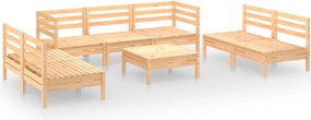 vidaXL Set mobilier de grădină, 8 piese, lemn masiv de pin