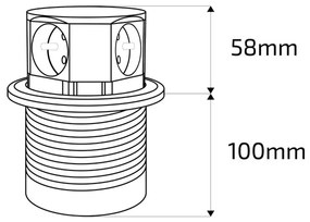 Stâlp cu prize pentru blat 4x230V Solight PP100-B