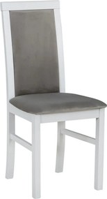 Scaun COMO, gri/alb, stofa catifelata/lemn, 43x51x92 cm