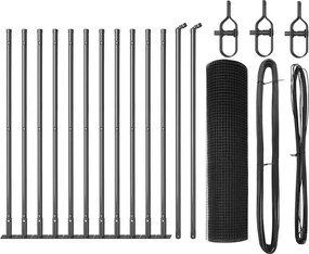 vidaXL Stâlp de gard. Gri 25 x 0,4 m (plasă cu mesh de 25 x 25 mm)