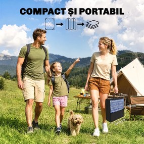 Outsunny Covor pentru Exterior 182x274 cm Reversibil, Covor Pliabil din Polipropilen 310 g/m² Albastru si Alb | Aosom Romania