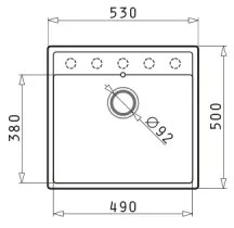 Chiuvetă de bucătărie Pyramis 70007801 CAMEA 50x53 cm granit/bej