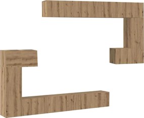 vidaXL Unități TV Pe perete 4 pcs Stejar Artizanal Lemn compozit