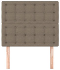 Tablii de pat, 2 buc, gri taupe, 80x5x78 88 cm, textil 2, Gri taupe, 80 x 5 x 118 128 cm