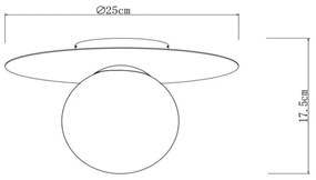 Plafonieră Lucide 79187/01/02 TRICIA 1xE27/15W/230V d. 25 cm auriu