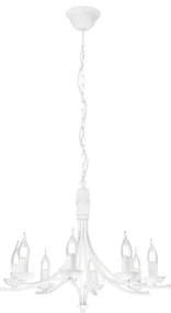 Lustră pe lanț LUCY 8xE14/60W/230V alb