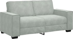 vidaXL Canapea cu 2 locuri, gri deschis, 180x78x84 cm, catifea