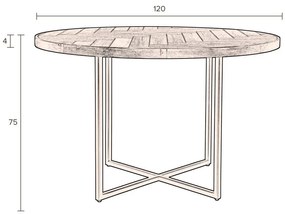Masă de dining rotundă cu blat cu aspect de lemn de stejar ø 120 cm Class – Dutchbone
