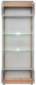 Vitrină Bernice 20 ASPG BL WSW (alb perlă + stejar artisan). 1024044