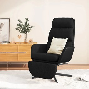 Scaun de relaxare cu suport pentru picioare, negru, textil Negru