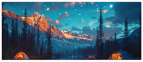 Tablou - Camping în munți (120x50 cm)