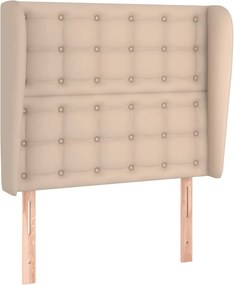 vidaXL Tăblie pat cu aripioare cappuccino 83x23x118/128 cm piele eco