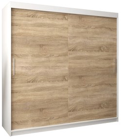 Dulap de haine 200 cm Toki (alb mat + stejar sonoma). 1064848