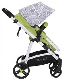 Carucior nou nascuti 2 in 1 NOVOKIDS™ Rachel PRO, Cu geanta bebe inclusa, Cadru aluminiu, Plasa insecte, Maner reglabil pe inaltime, Verde Aprins