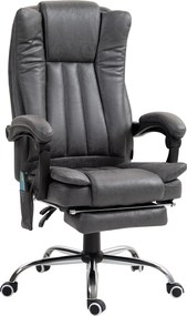 Vinsetto Fotoliu de birou cu funcție de masaj și încălzire, suport pentru picioare, reglabil, până la 120kg, Gri | Aosom Romania