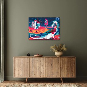 Tablou - Prinț și prințesa cu dragon (70x50 cm)